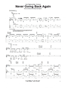 page one of Never Going Back Again (Guitar Tab)