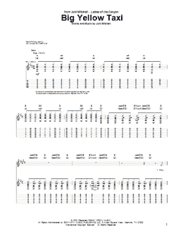 page one of Big Yellow Taxi (Guitar Tab)