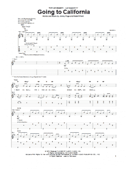 page one of Going To California (Guitar Tab)