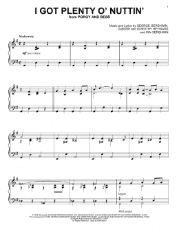 page one of I Got Plenty O' Nuttin' (Piano Solo)