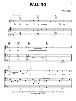 page one of Falling (Piano, Vocal & Guitar Chords (Right-Hand Melody))