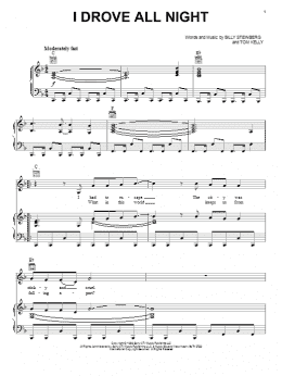 page one of I Drove All Night (Piano, Vocal & Guitar Chords (Right-Hand Melody))