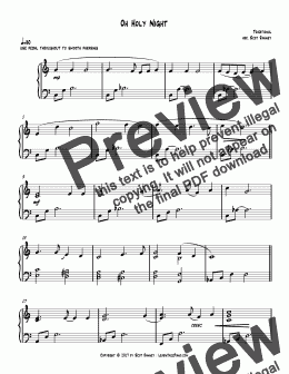 page one of Oh Holy Night sheetmusic for easy/medium jazz piano