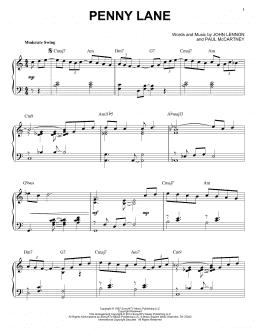 page one of Penny Lane [Jazz version] (arr. Brent Edstrom) (Piano Solo)