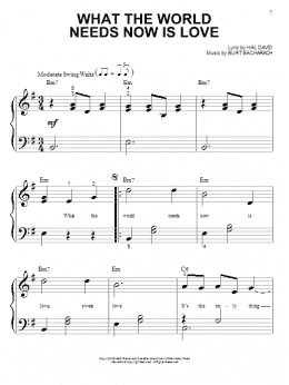 page one of What The World Needs Now Is Love (Big Note Piano)