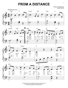 page one of From A Distance (Big Note Piano)