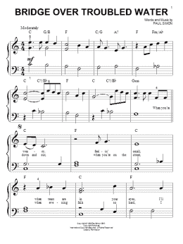 page one of Bridge Over Troubled Water (Big Note Piano)