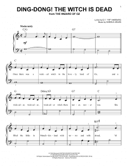 page one of Ding-Dong! The Witch Is Dead (Very Easy Piano)