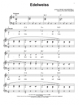 page one of Edelweiss (Piano & Vocal)