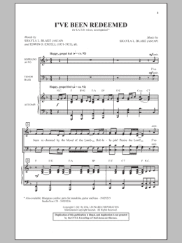 page one of I've Been Redeemed (SATB Choir)