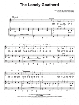 page one of The Lonely Goatherd (Piano & Vocal)