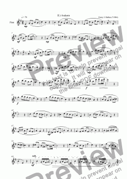 page one of Sonata for Unaccompanied Flute: II. Andante