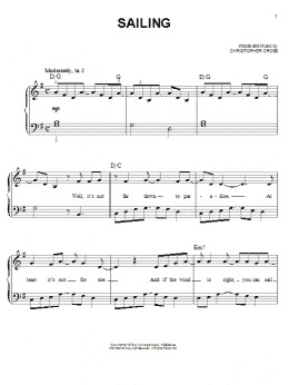 page one of Sailing (Easy Piano)