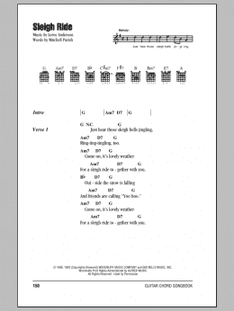 page one of Sleigh Ride (Guitar Chords/Lyrics)