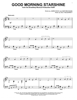 page one of Good Morning Starshine (Piano Solo)