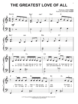 page one of The Greatest Love Of All (Big Note Piano)