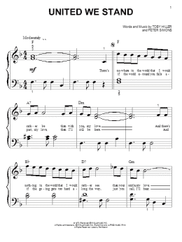page one of United We Stand (Big Note Piano)