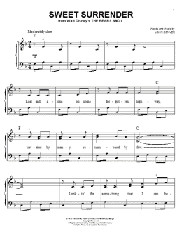 page one of Sweet Surrender (Easy Piano)