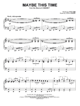 page one of Maybe This Time (from Cabaret) (Piano Solo)