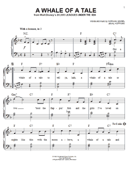 page one of A Whale Of A Tale (from 20,000 Leagues Under The Sea) (Easy Piano)