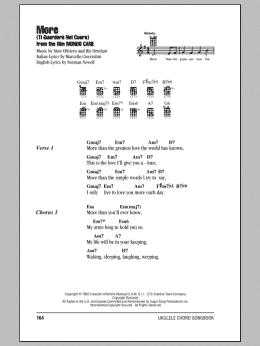 page one of More (Ti Guarderò Nel Cuore) (Ukulele Chords/Lyrics)