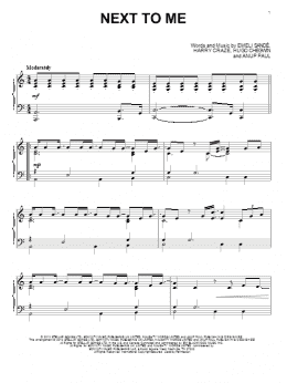 page one of Next To Me (Piano Solo)