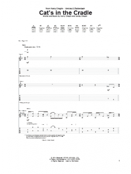 page one of Cat's In The Cradle (Guitar Tab)