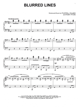 page one of Blurred Lines (Piano Solo)