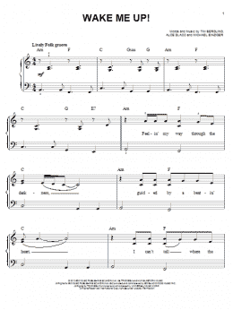page one of Wake Me Up! (Very Easy Piano)