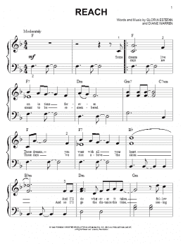 page one of Reach (Big Note Piano)