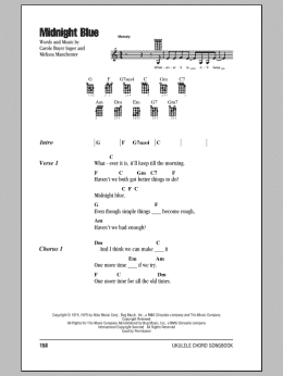 page one of Midnight Blue (Ukulele Chords/Lyrics)