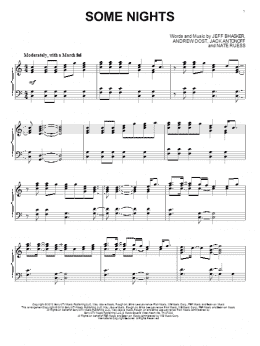 page one of Some Nights (Piano Solo)