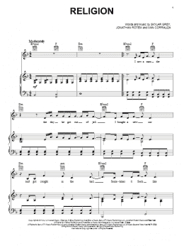 page one of Religion (Piano, Vocal & Guitar Chords (Right-Hand Melody))