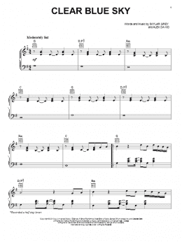 page one of Clear Blue Sky (Piano, Vocal & Guitar Chords (Right-Hand Melody))