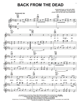 page one of Back From The Dead (Piano, Vocal & Guitar Chords (Right-Hand Melody))