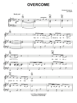 page one of Overcome (Piano, Vocal & Guitar Chords (Right-Hand Melody))