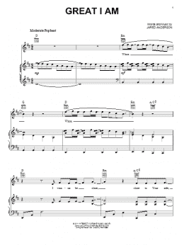 page one of Great I Am (Piano, Vocal & Guitar Chords (Right-Hand Melody))