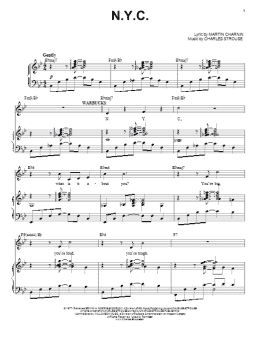 page one of N.Y.C. (Piano, Vocal & Guitar Chords (Right-Hand Melody))