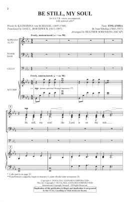 page one of Be Still My Soul (SATB Choir)