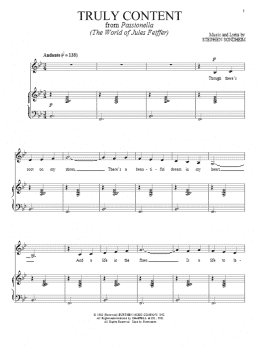 page one of Truly Content (Piano & Vocal)