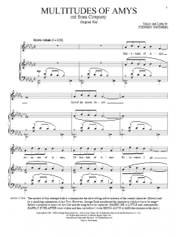 page one of Multitudes Of Amys (Piano & Vocal)
