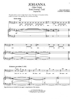 page one of Johanna (Judge's Version) (Piano & Vocal)