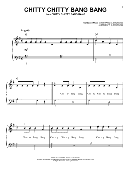 page one of Chitty Chitty Bang Bang (Very Easy Piano)