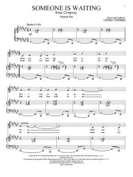 page one of Someone Is Waiting (Piano & Vocal)