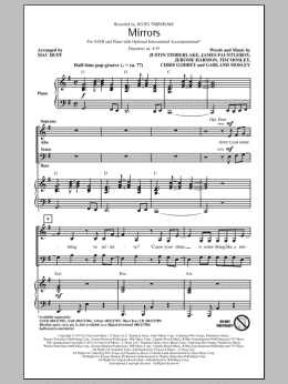 page one of Mirrors (SATB Choir)