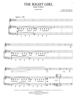page one of The Right Girl (Piano & Vocal)