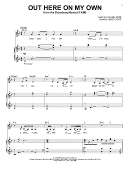 page one of Out Here On My Own (Piano & Vocal)