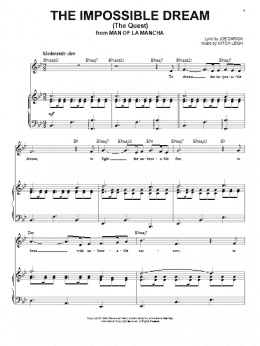 page one of The Impossible Dream (The Quest) (Piano & Vocal)