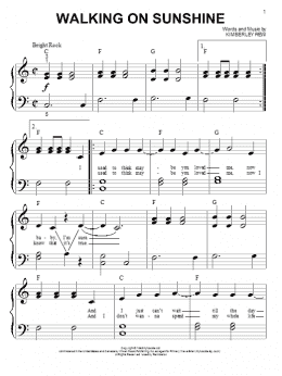 page one of Walking On Sunshine (Big Note Piano)