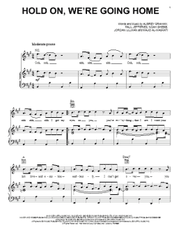 page one of Hold On, We're Going Home (Piano, Vocal & Guitar Chords (Right-Hand Melody))